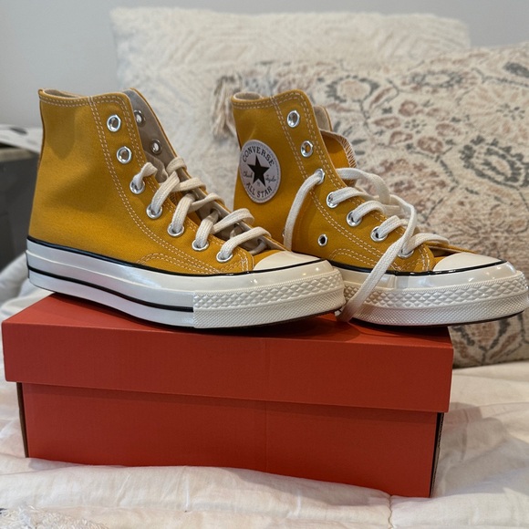Converse Shoes - Converse Mustard High-Top Sneakers NWT